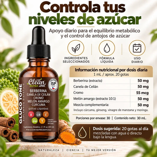 GLUCO TONE / Gotas Naturales para el Equilibrio Metabólico
